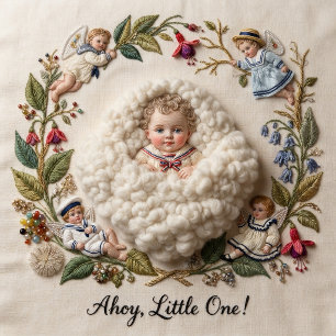 Victorian Sailor Woolwork Ahoy Little One Baby Bodysuit