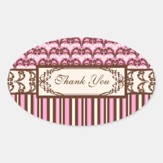 Victorian Saloon Elegant Wild West Cowgirl Damask Oval Sticker