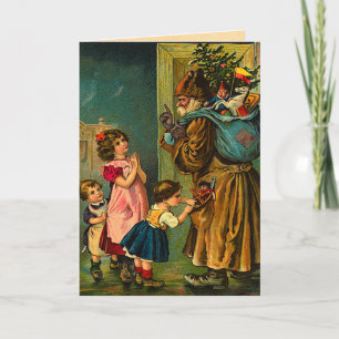 Victorian Santa Christmas Card