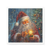 Victorian Santa Christmas Cocktail Napkins