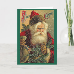 Victorian Santa Christmas Greeting Card