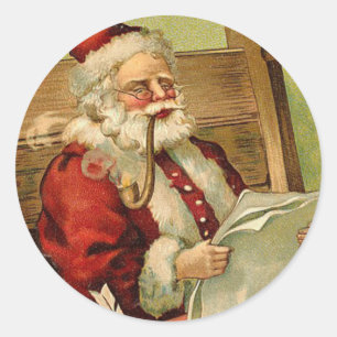 Victorian Santa Christmas Stickers