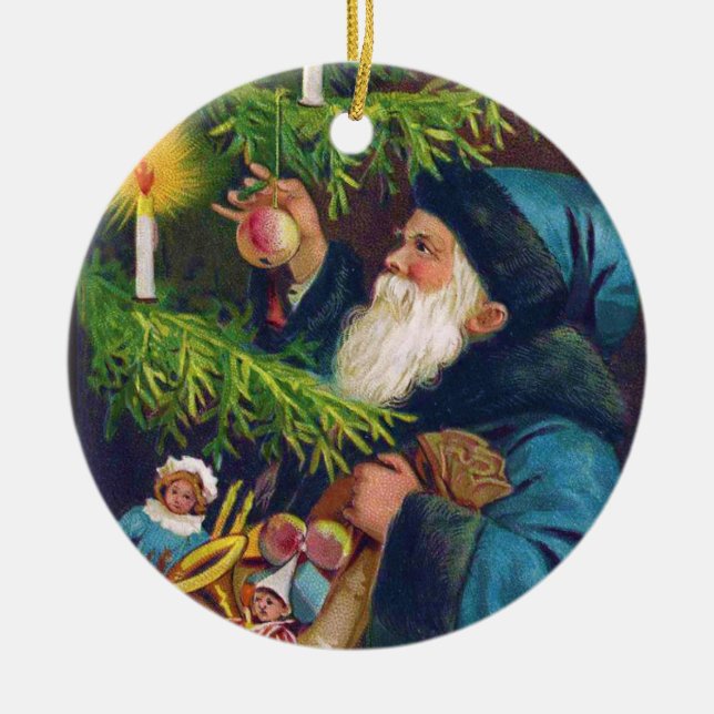 Victorian santa Christmas tree ornament (Front)