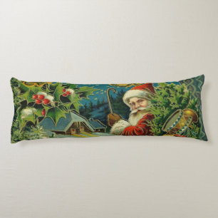 Victorian Santa Claus Christmas Collage Antique Body Cushion
