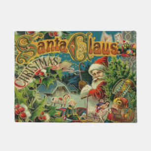 Victorian Santa Claus Christmas Collage Antique Doormat