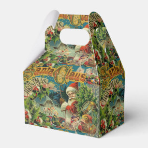 Victorian Santa Claus Christmas Collage Antique Favour Box