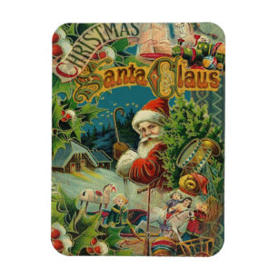 Victorian Santa Claus Christmas Collage Antique  Magnet