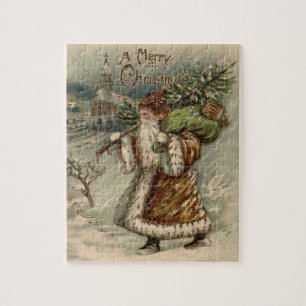 Victorian Santa Claus Christmas Tree Jigsaw Puzzle