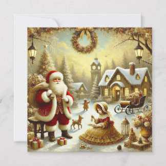 Victorian Santa Claus Holiday Card