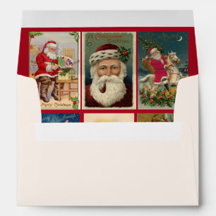 Victorian Santa Claus Inside Christmas Card  Envelope
