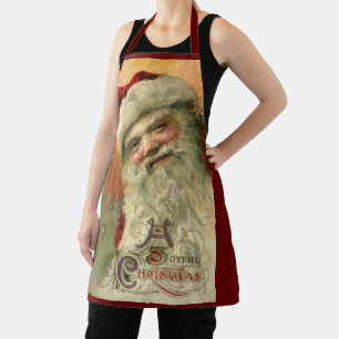 Victorian Santa Claus Portrait, Vintage Christmas Apron