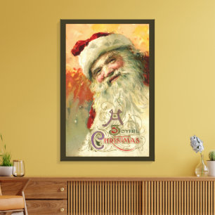 Victorian Santa Claus Portrait, Vintage Christmas Canvas Print