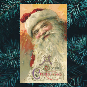 Victorian Santa Claus Portrait, Vintage Christmas Rectangular Sticker