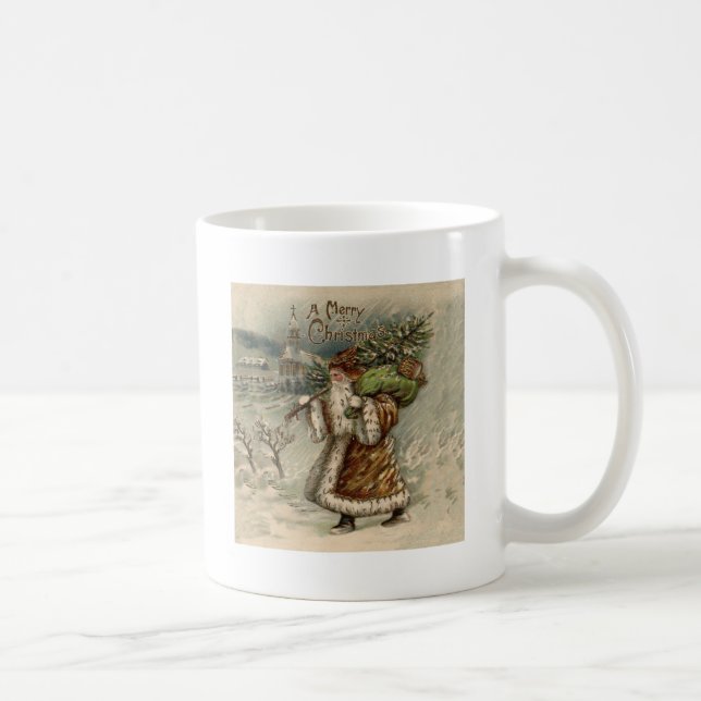 Victorian Santa Claus With Christmas Tree Coffee Mug (Right)