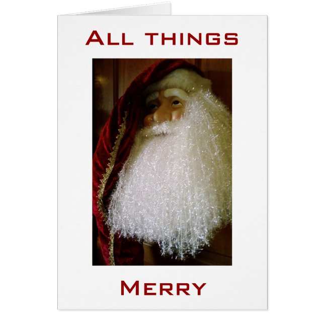 VICTORIAN SANTA WISHES ALL THINGS "MERRY" (Front)
