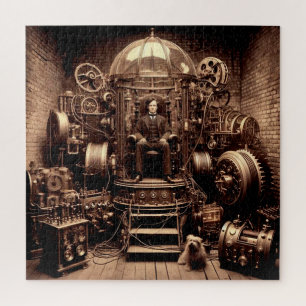 Victorian Scientist ~ Steampunk Time Machine V5.3  Jigsaw Puzzle