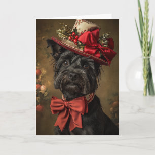 Victorian Scottie Dog Christmas Holiday Card