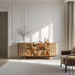 Victorian Sepia Autumn Maple Ephemera Decoupage Tissue Paper