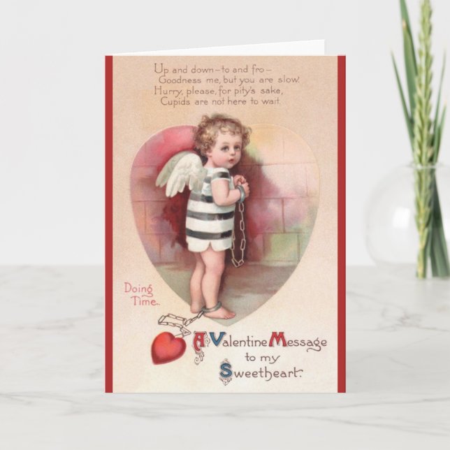 Victorian Shackled Cupid Valentine's Day Card (Front)