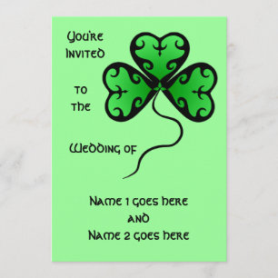 Victorian shamrock wedding invitation