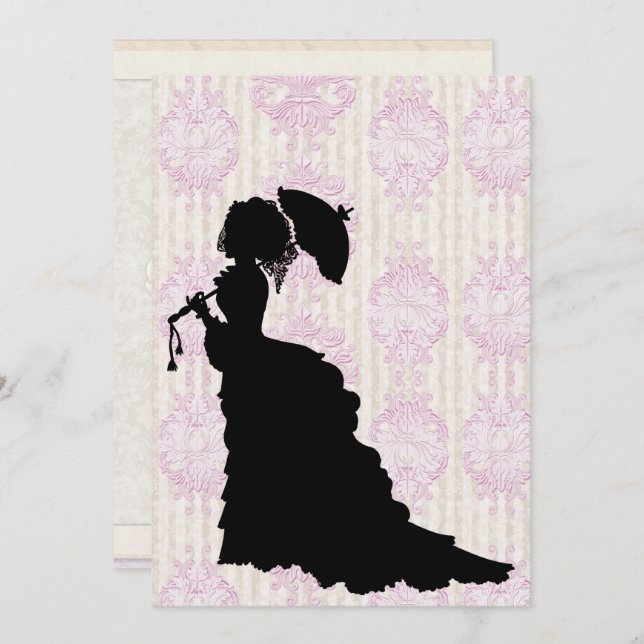 Victorian Silhouette Debutante Ball Invitation (Front/Back)
