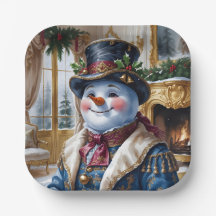 Victorian Snowman Christmas Design