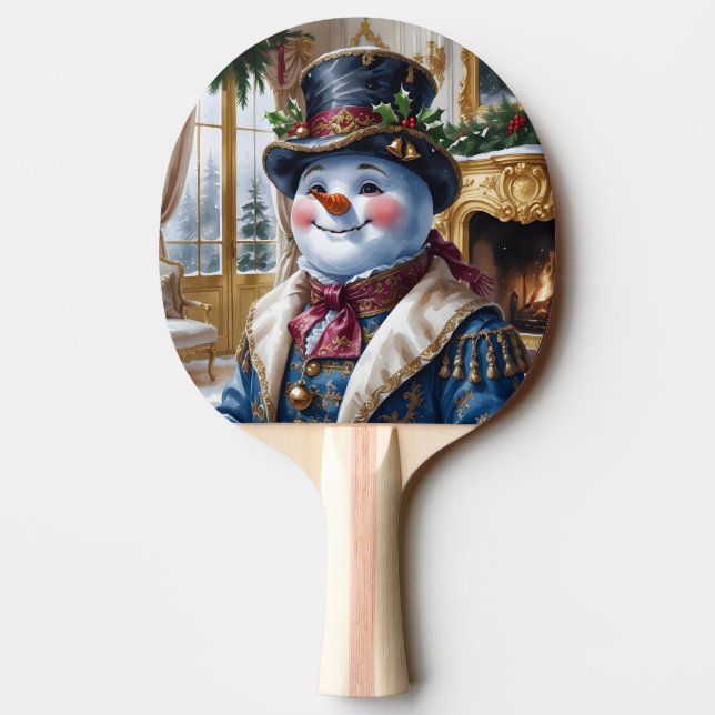 Victorian Snowman Christmas Design Ping Pong Paddle (Back)