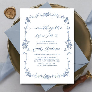Victorian Something Blue French Bridal Shower Invitation