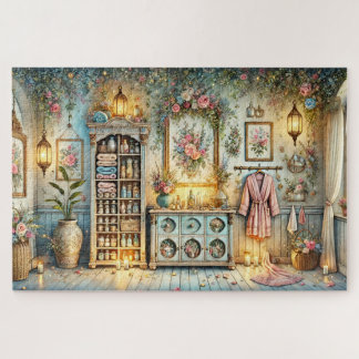 Victorian Spa Room Floral Wellness Retreat Jigsaw Puzzle