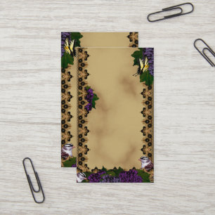Victorian Sparrows and Butterflies Business Card