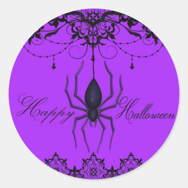 Victorian Spider Berry Halloween Stickers (Front)
