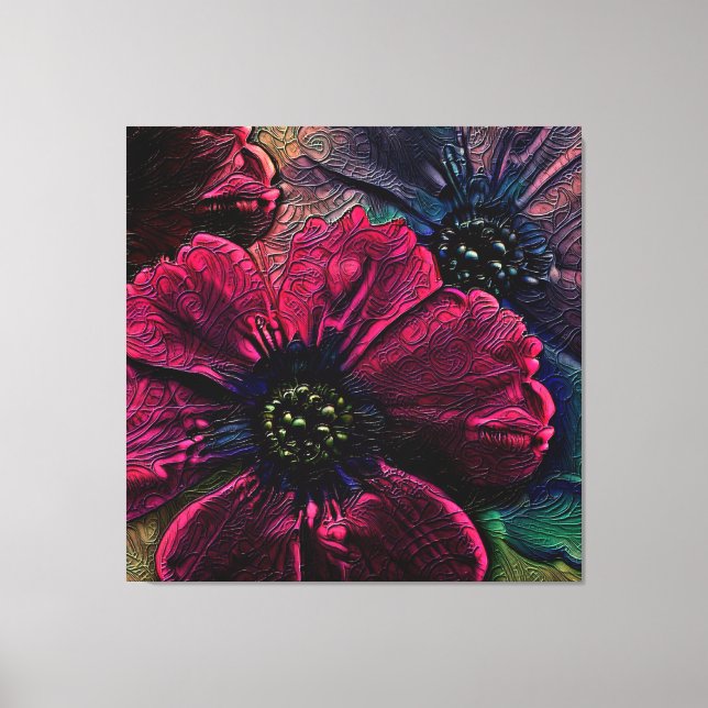 Victorian Splendor:  Exquisite Floral Design  Canvas Print (Front)