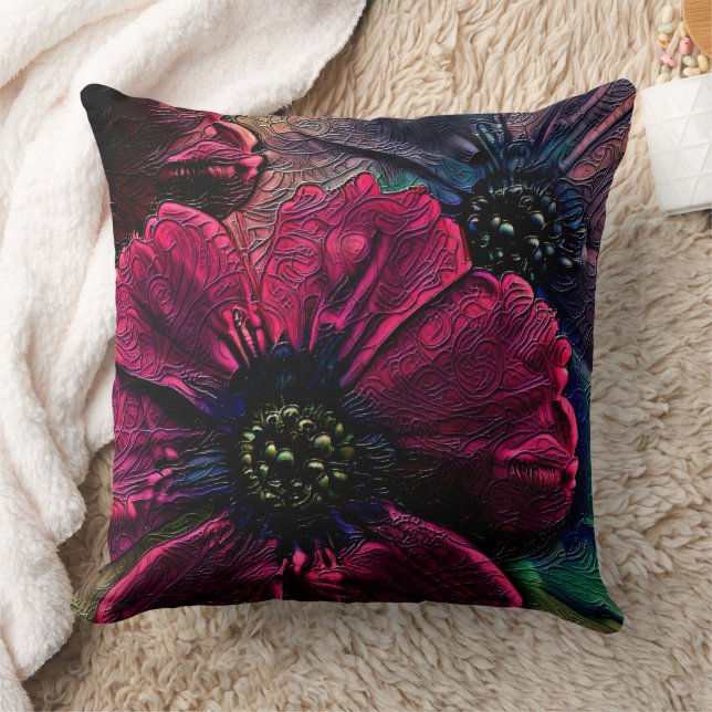 Victorian Splendor:  Exquisite Floral Design  Cushion (Blanket)