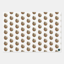 Victorian Squirrels Wrapping Paper 3 Sheet Set