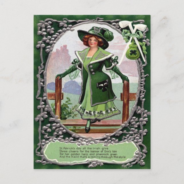 Victorian St Patrick's Day Postcard (Front)