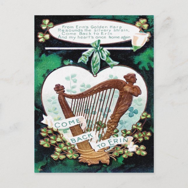 Victorian St Patrick's Day Postcard (Front)