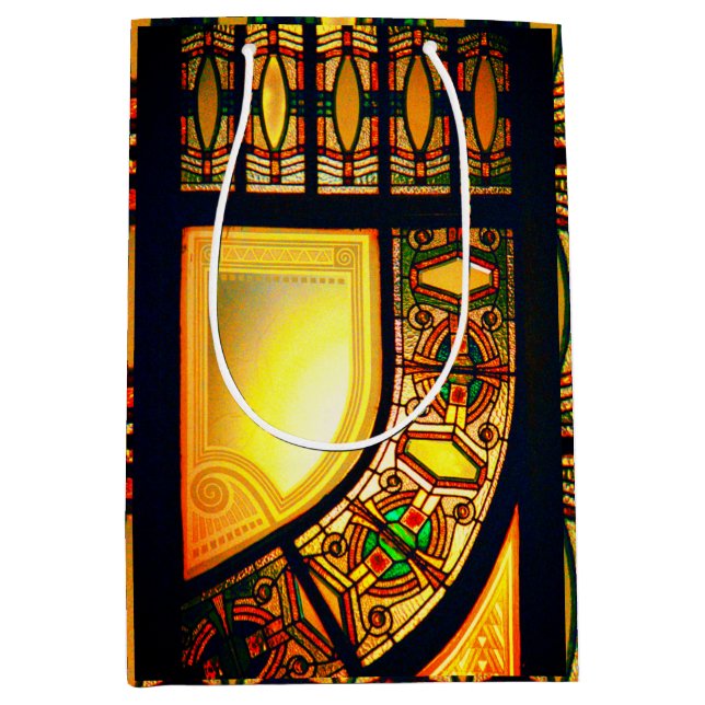 Victorian stained glass door elegant medium gift bag (Front)