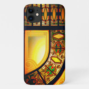 Victorian stained glass look elegant gold black Case-Mate iPhone case