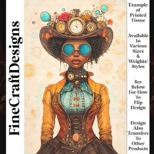 Victorian Steampunk African American T9 Decoupage Tissue Paper