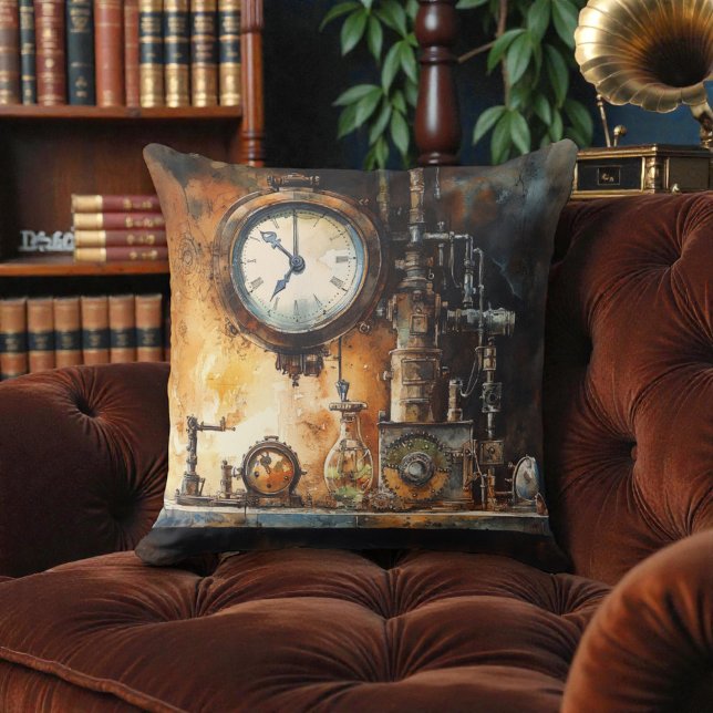 Victorian Steampunk Clock Lab Cushion (Creator Uploaded)