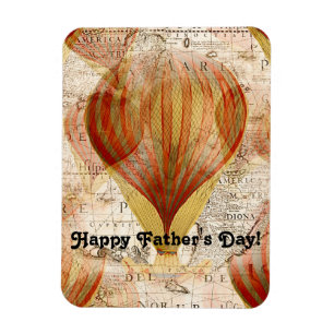 Victorian Steampunk Collage of Hot Air Balloons Magnet