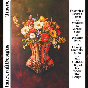 Victorian Steampunk Corset Flowers DF5RF Decoupage Tissue Paper