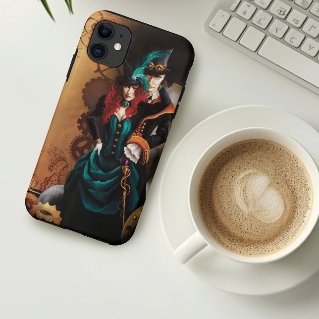 Victorian Steampunk Couple Elegance  Romance  Case-Mate iPhone Case (Creator Uploaded)