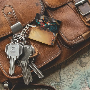 Victorian Steampunk Couple Elegance Romance Key Ring