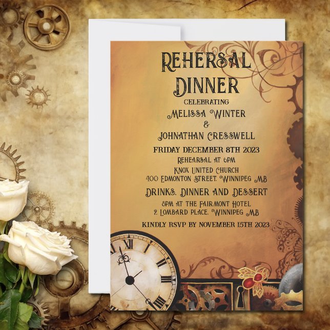 Victorian Steampunk Elegance Wedding Invitation (Creator Uploaded)