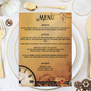 Victorian Steampunk Elegance Wedding Menu