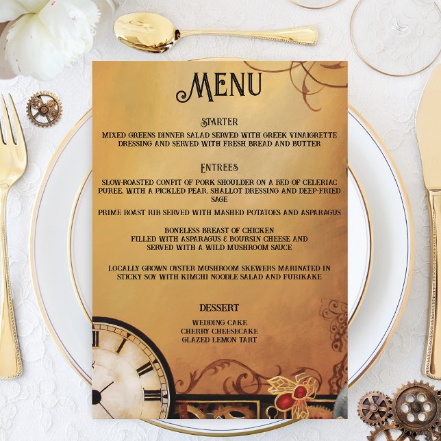 Victorian Steampunk Elegance Wedding Menu (Creator Uploaded)