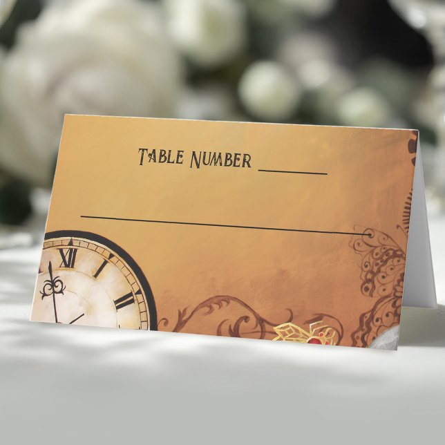 Victorian Steampunk Elegance Wedding Place Card (Creator Uploaded)