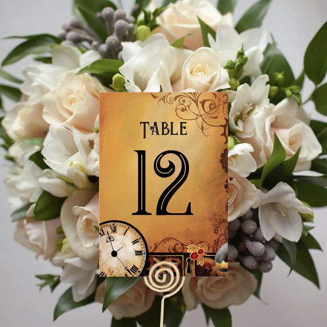 Victorian Steampunk Elegance Wedding Table Number (Creator Uploaded)
