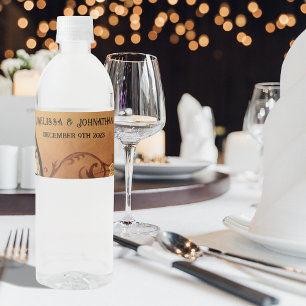 Victorian Steampunk Elegance Wedding Water Bottle Label
